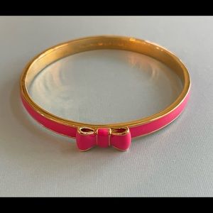 Kate Spade Pink Enamel / Gold Bangle Bracelet NWOT